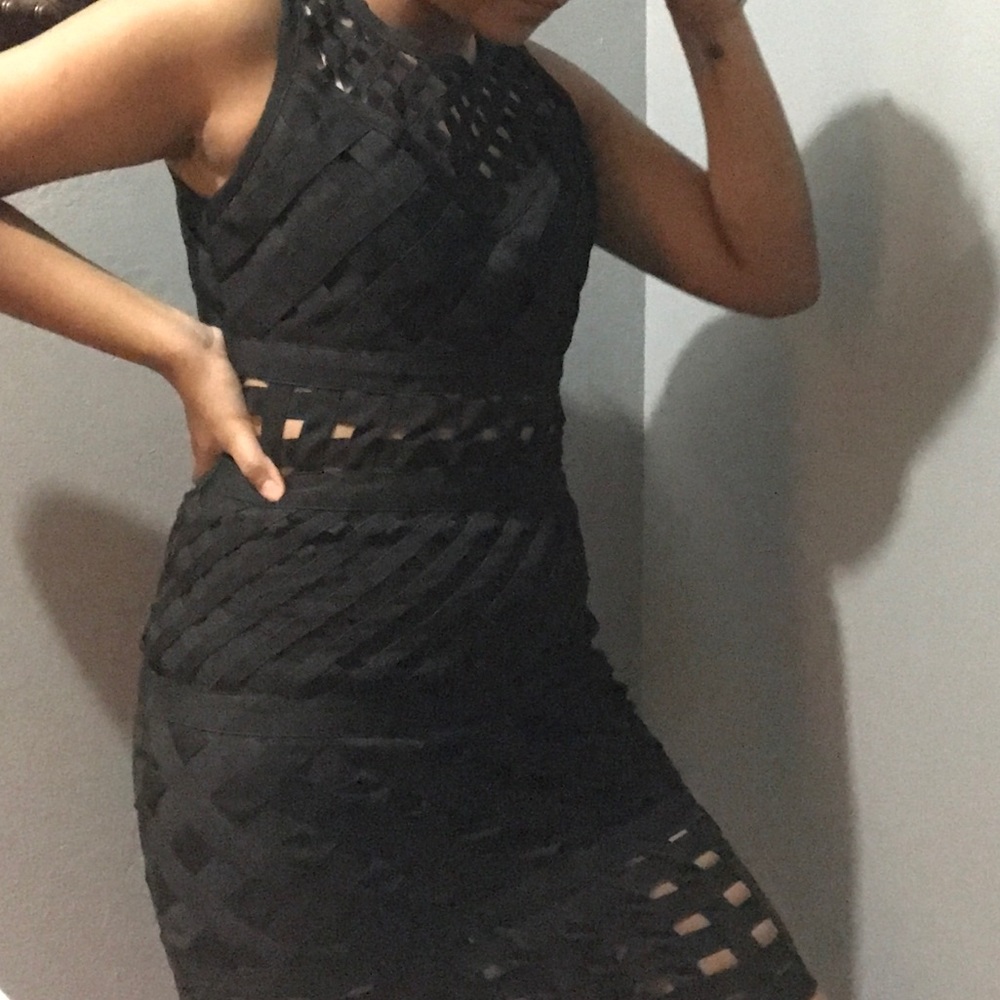 NEW WOW COUTURE BLACK BANDAGE DRESS